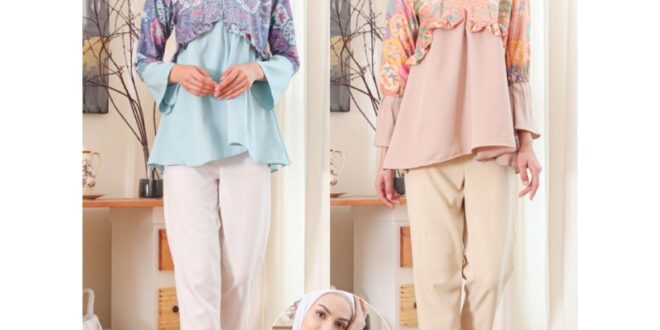 model baju batik kombinasi atasan wanita lengan panjang modern_d707c74a0.jpg