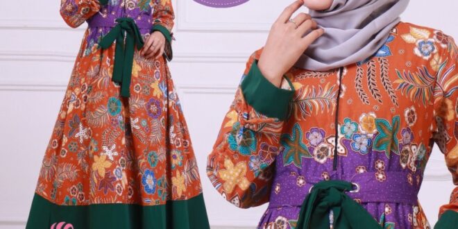 model baju gamis batik kombinasi kain polos remaja_ada303f8a.jpg